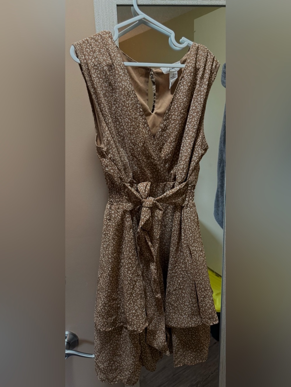 ✨Brown & Tan Printed Mini Dress